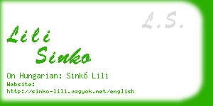 lili sinko business card